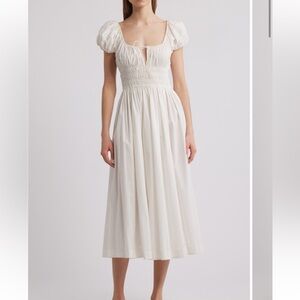 New with tags Doen Quinn Organic Cotton Poplin Maxi Dress in color Salt